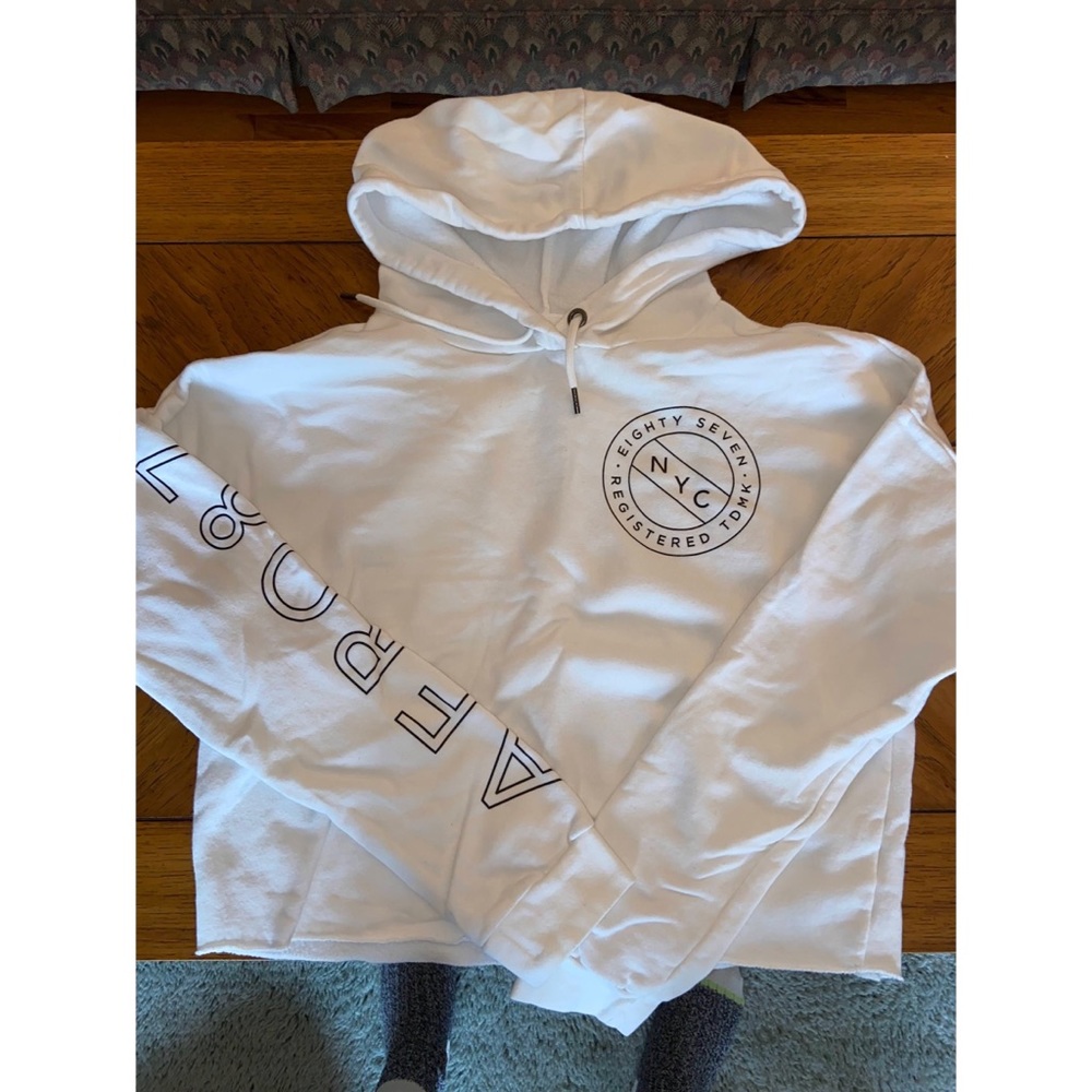 Aeropostale White Crop Hoodie